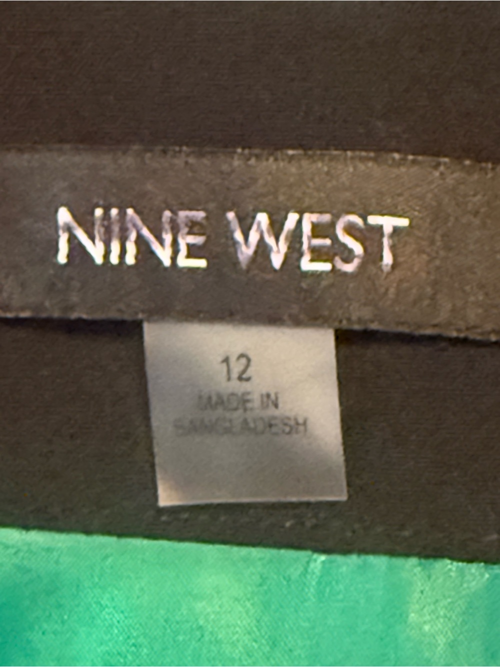 Nine West Green and Black A-Line Pencil Skirt - Picture 7 of 11